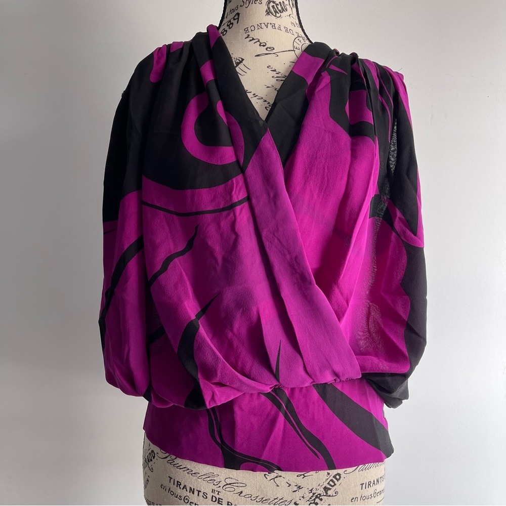 Gianfranco Ferre Silk Sheer 80’s 90’s Purple Vintage Top